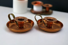 Vintage Coppercraft Guild Bedside Candle Stick Holder Copper & Brass Set Of 2