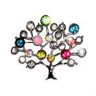 BROOCH/PIN Absolutely Stunning ST Colorful Rhinestones TREE OF LIFE