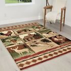 Cabin rugs Rooster carpet fish/bear decor/ lodge wilderness western design rugs