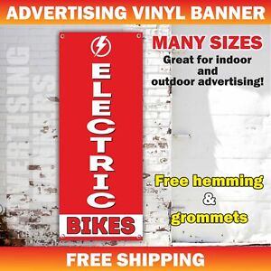ELECTRIC BIKES Advertising Banner Vinyl Mesh Sign Rental Sale Bicycle Scooter