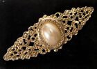 Gold Tone Faux Pearl Filigree Abstract Brooch Vintage Jewelry Lot B