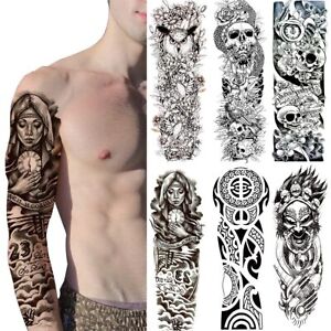 Extra Large Tattoo Temporary Full Arm Fake Body Stickers for Adult Men Women 6 S