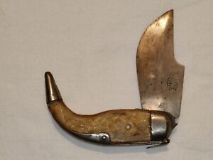 1800s R. ARCOS ALBACETE, SPAIN BIG HORN HANDLE LOCK BLADE POCKET KNIFE-LAST ONE