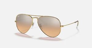 Ray Ban Aviator Polished Gold/Silver Pink Gradient 58 mm Sunglasses RB3025 0013E