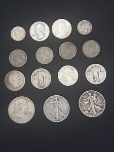 New ListingLot Of 15 Old U.S. Silver Coins - EXACT COINS SHOWN