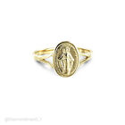 9ct Yellow Gold Miraculous Medal Ring Hallmarked Solid Gold Finger Size I-Q