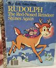 VINTAGE Rudolph The Red-Nosed Reindeer Shines Again 1982 Little Golden Book