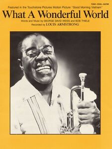 What a Wonderful World Sheet Music Piano Vocal Louis Armstrong NEW 000355528