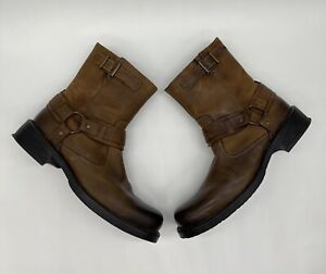 Natha Leather Motorcycle Coach BIKER Harness Engineer Boots Size 9.5D