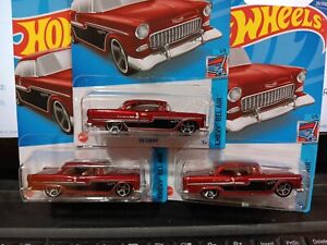 Hot Wheels 2022 '55 Chevy Bel Air Lot Of 3