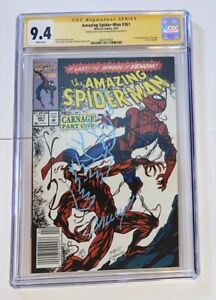 Amazing Spider-Man #361 Newsstand CGC 9.4 SS Sketch Bagley 92 Marvel 1st Carnage