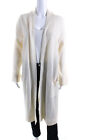 Alashan Womens Long Cashmere Open Front Duster Cardigan Sweater White Size Small