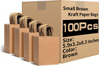 Small Brown Kraft Paper Bags with Handles Bulk, 5.9