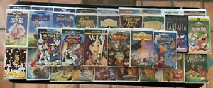 Lot of 33 Vintage, Classic Disney VHS Movies - Disney Masterpiece, Remastered