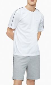 Calvin Klein Men's Athleisure Logo Crewneck T-Shirt, White,  MED