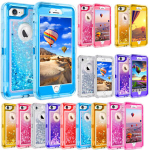 For iPhone 6 Plus 6S Plus Glitter Liquid Defender Case (Belt Clip Fits Otterbox)