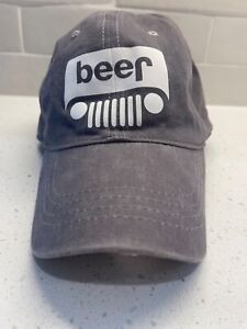 Jeep Grill Beer Gray Hat Unisex Adults Unstructured Adjustable