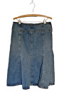 Liz & Co VTG Skirt Size 10 Pleated Flare Blue Denim Cottagecore Midi Y2K Boho