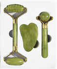 3 in 1 Jade Roller and Gua Sha Set for Face - 3 in 1 Kit with Facial Massager To