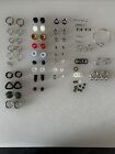 Body Jewelry Lot, barbells and rings, glass, steel, titanium, silicone, gauges