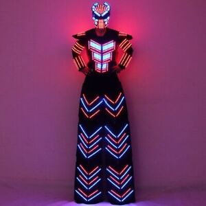 LED Robot Suit Clothes Stilts Walker Luminous Dance Show Party Costume