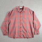 Abercrombie & Fitch Men Button Up Shirt 2XL Pink Plaid Soft A&F Flannel Collar