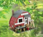 Unique Red Eucalyptus Wood Cozy Trailer Hanging Birdhouse Outdoor Decor