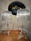 New ListingSet Of 2 “Kartell Bourgie” Style Clear Acrylic Table Lamps