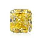 0.55 Carat Fancy Vivid Yellow Natural Diamond Loose Cushion Shape GIA Certified
