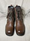 Natha Studio Boots Mens 11.5 M Ankle Combat Cap Toe Brown Leather  Lace Up Zip