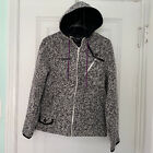 Eider Full Zip Virgin Wool blend hooded Jacket Size 38 Women's 6 Small gray coat
