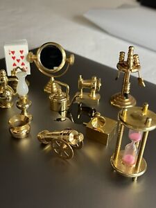 Lot Of 11 Vtg Solid Brass Mini Figurines