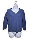 ✨Women’s Size XL, Charter Club, Pullover Sweater, V Neck, 100% Cashmere, Blue ✨