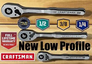 Craftsman 3 Piece LOW PROFILE Ratchet Socket Wrench Set 1/2
