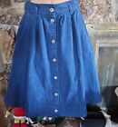 Vintage Cherokee Denim Skirt Women's Size 10 Button Front Pockets USA 26