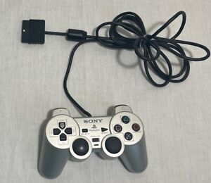 Sony PS2 Satin Silver Controller SCPH-10010 PlayStation 2 Dualshock OEM TESTED