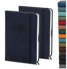 2Pack Pocket Notebook Small Hardcover Leather Journal Mini Notepad w/ Pen Holder
