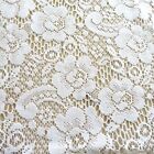Vintage Sheer Floral Lace Window Curtain Panels 2 White 38 x 62 inch USA Made