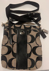 Coach Designer Canvas Crossbody Bag Signature Grey/Black NICE