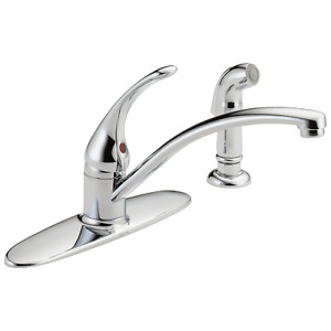 Delta Foundations Kitchen Faucet With Spray in Chrome-Certified Refurbished
