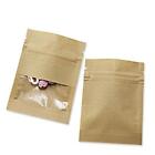 100 Pack Kraft Stand Up Paper Bags Resealable Zip Lock Food Storage Pouches