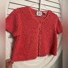 MICHAEL SIMON NY pink knit crop vintage cardigan size large
