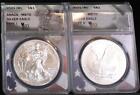 2021(W) $1 2 Coin Type 1 Heraldic & Type 2 In Flight Silver Eagle ANACS MS70 Set