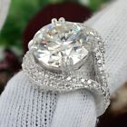 RARE 10 Ct Certified Diamond Solitaire Cocktail Ring-925 Silver-Great Sparkle !
