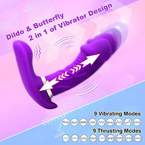 Vibrator-G-Spot-Dildo-Anal-Clit-Massager-Vaginal-Female Thrusting Adult Sex Toy