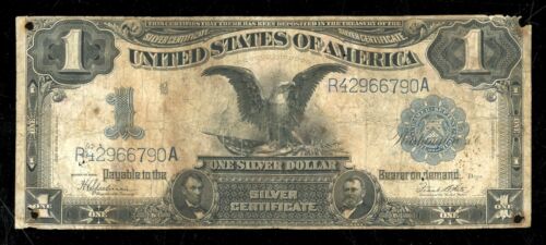 1899 Large Size $1 Silver Certificate Black Eagle FR 236 Speelman/White