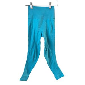 Lululemon Size 2  Zone In Cropped Leggings Teal High Rise Compression Activewear