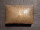ANTIQUE ORNATE BRASS BOX WITH WOOD INLAY - CIGARETTE BOX OR 