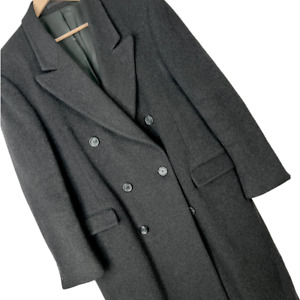 BACHRACH Men's 42R Wool Cashmere Blend Double Breast Lined Trench Topcoat Jacket