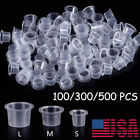 Tattoo Ink Cups Mixed Size Permanent Clear Holder Container 100/300/500